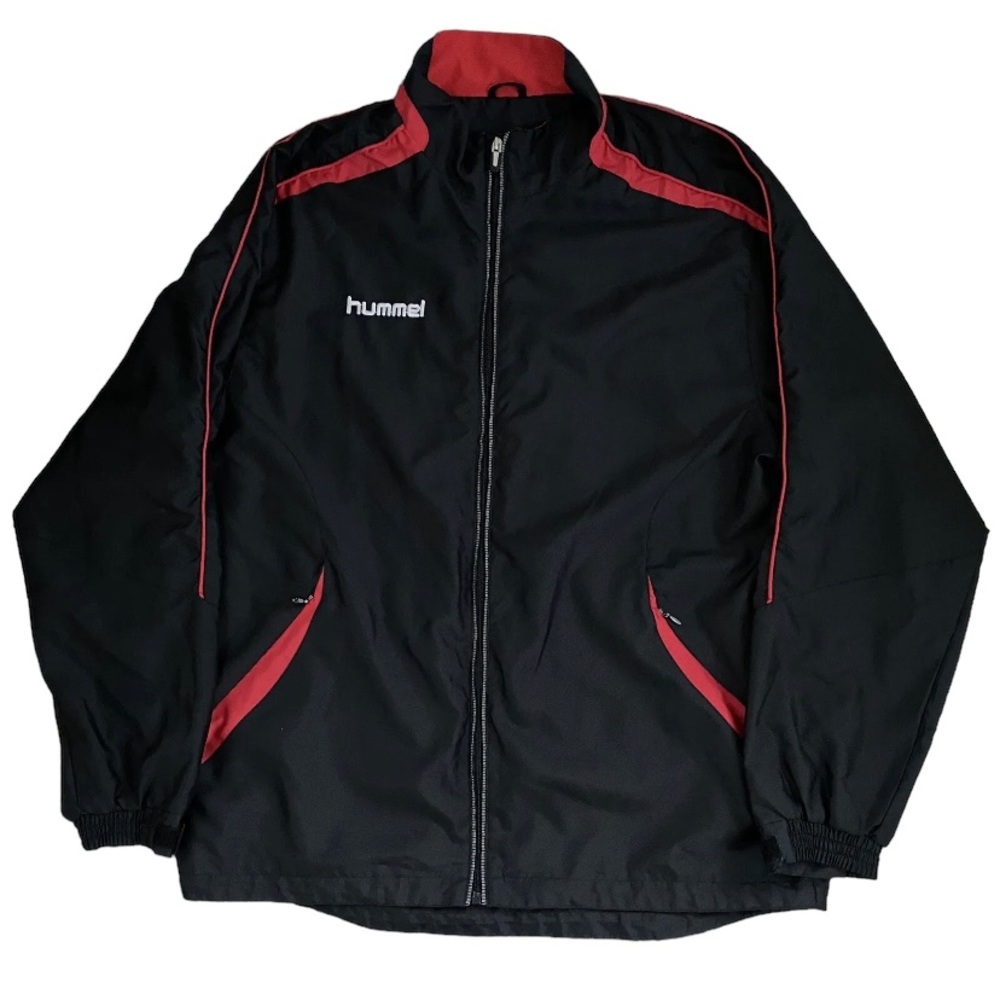 Hummel Jacket Windbreaker Zip Up Women's Size 2XL XXL Black Red Denmark Danish